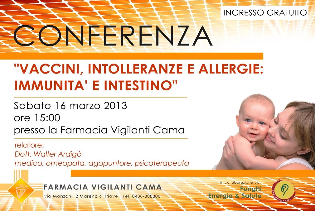Conferenza – Vaccini, intolleranze e allergie: immunità e intestino